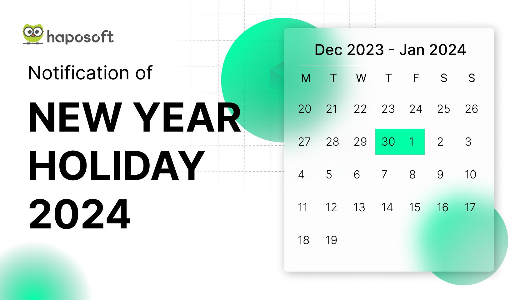 New Year Holiday Announcement 2024