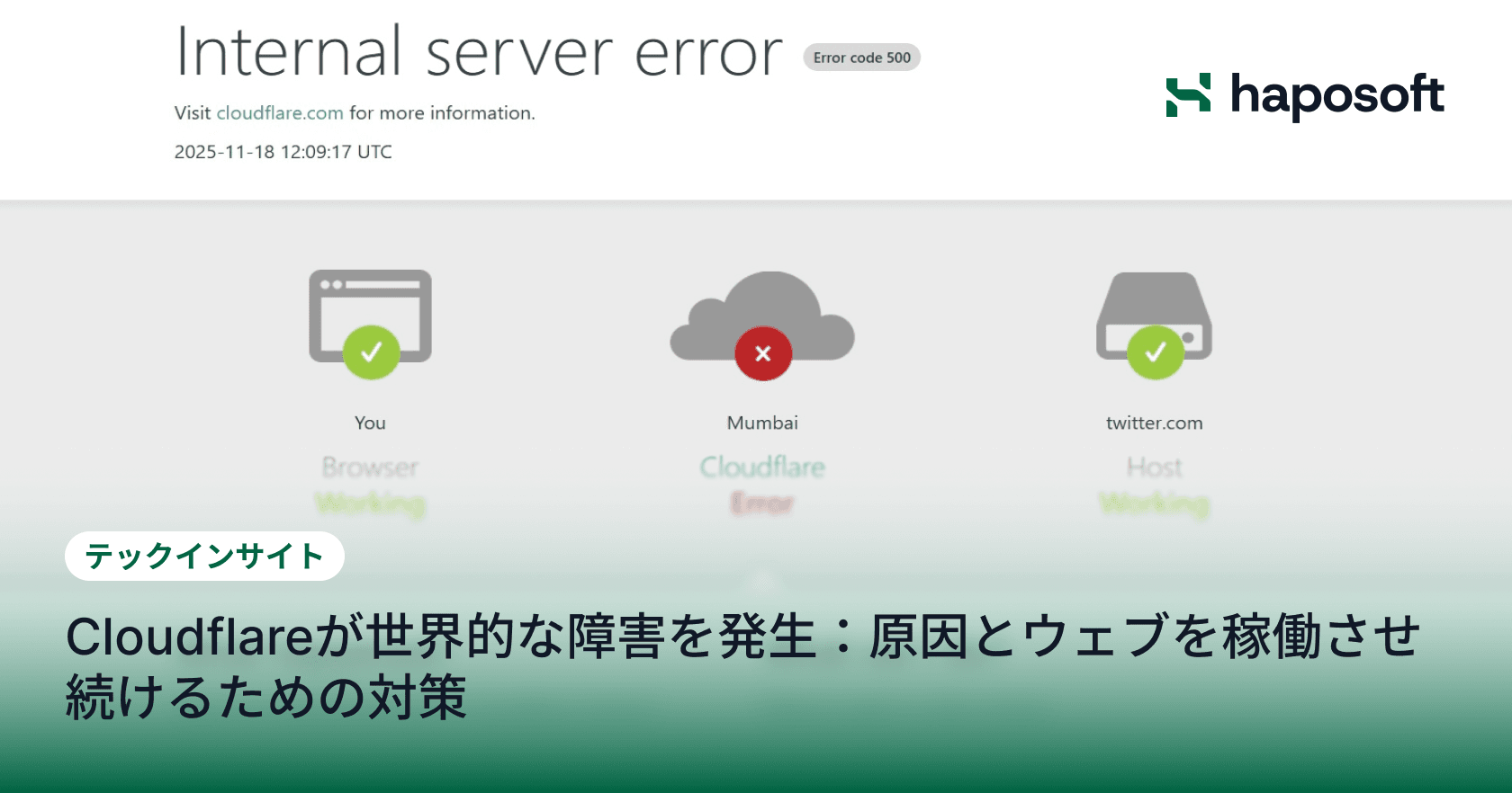Cloudflareが世界的な障害を発生：原因とウェブを稼働させ続けるための対策
